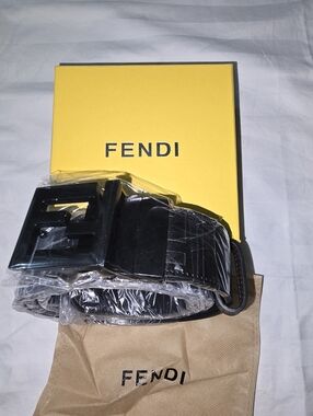 Fendi Black Leather Belt